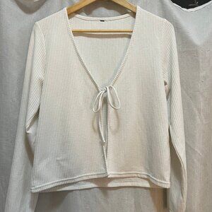 White Tie Front Cardigan